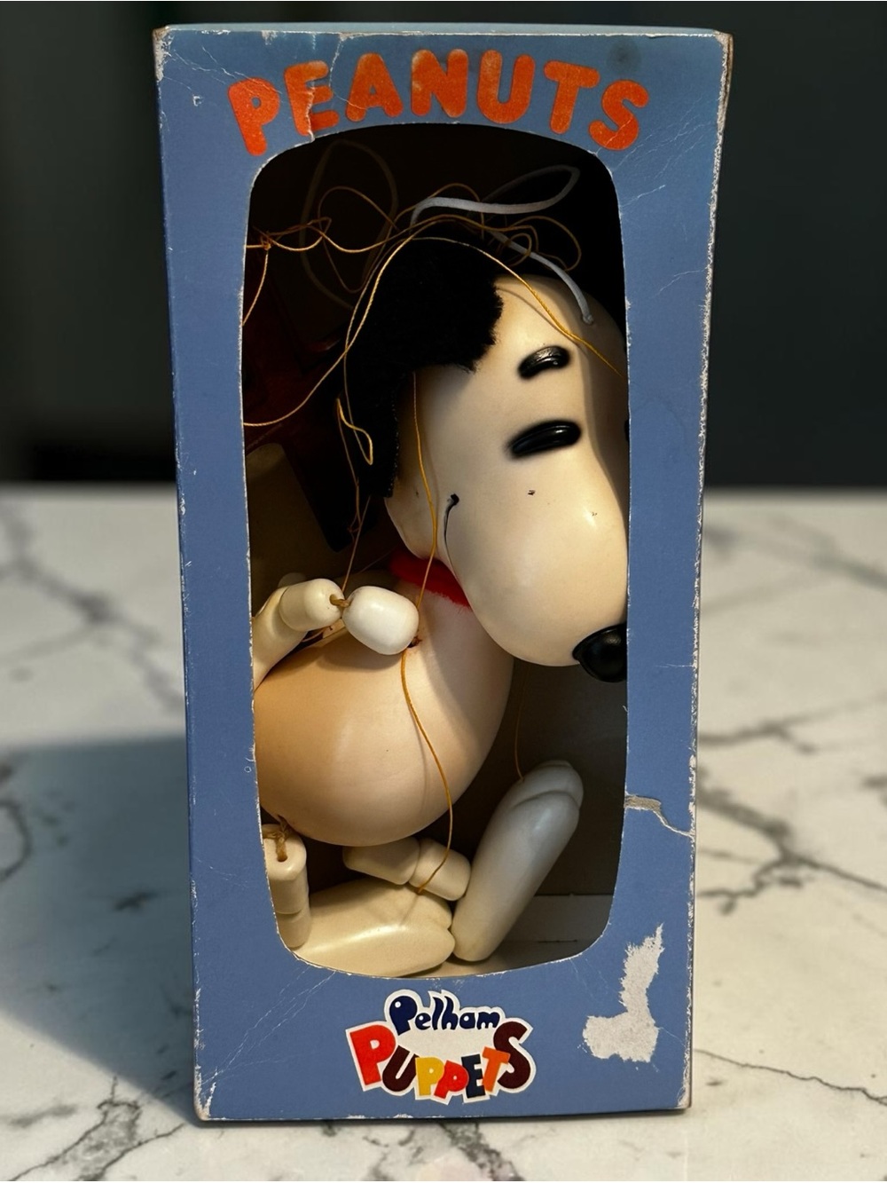 Rare Vintage Pelham Puppets Snoopy Peanuts 1960s Marionette w/ Box